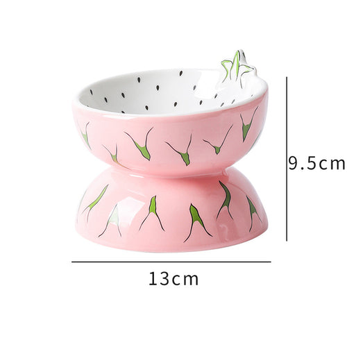 ceramic dragon fruit pet food bowl for cat and dog