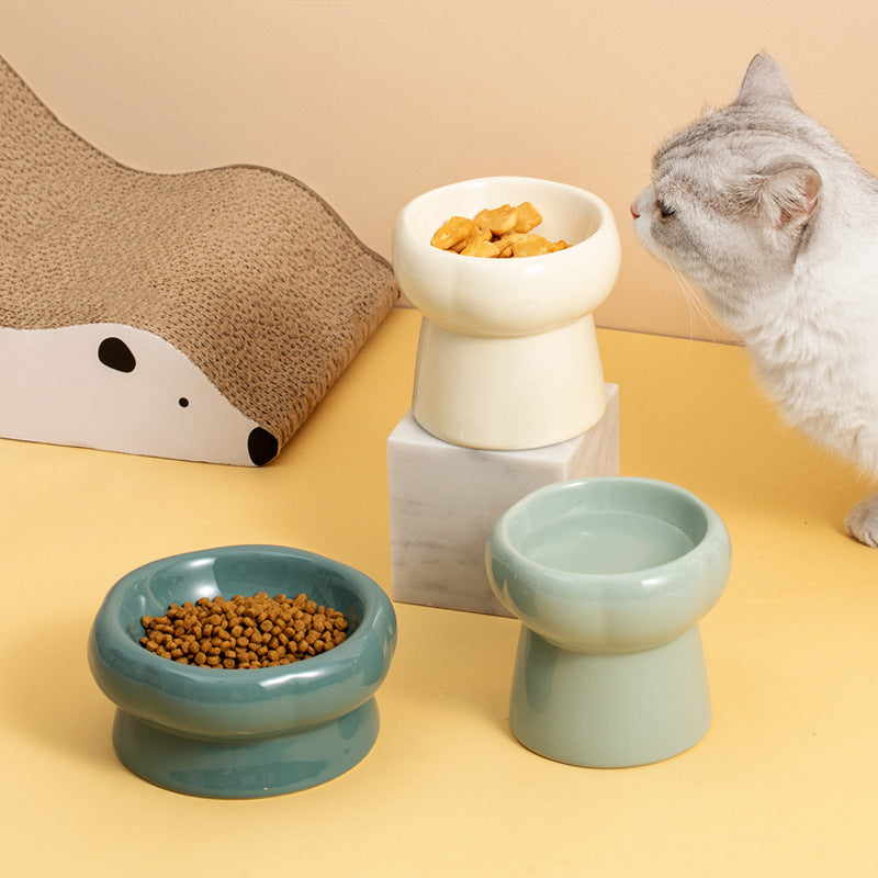 Stone Heightened Pet Food Bowl