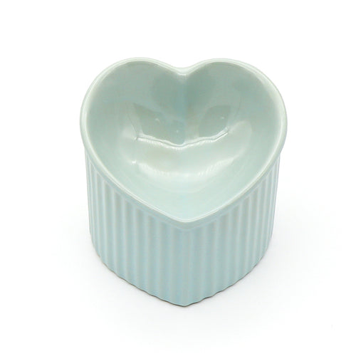 CERAMIC HEART FOOD BOWL