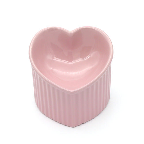 CERAMIC HEART FOOD BOWL