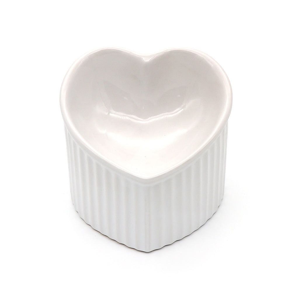 CERAMIC HEART FOOD BOWL