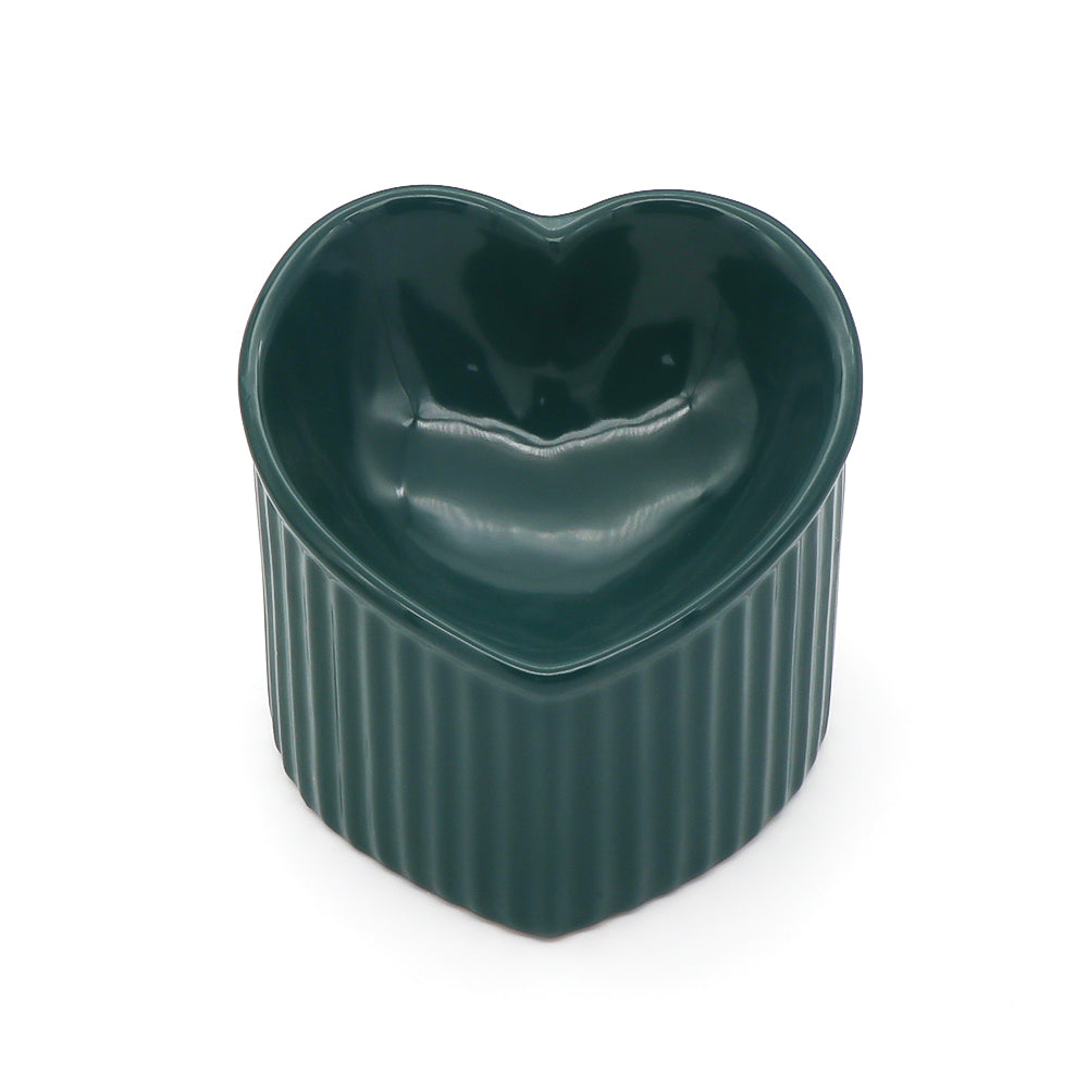 CERAMIC HEART FOOD BOWL