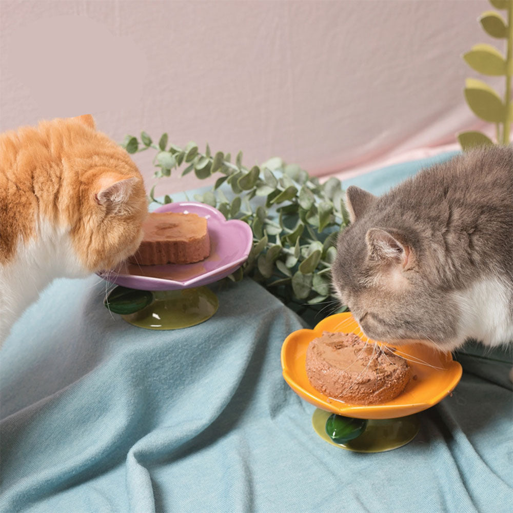 CUTE CERAMIC ELEVATED FLOWER DESIGN FOR CAT AND DOG