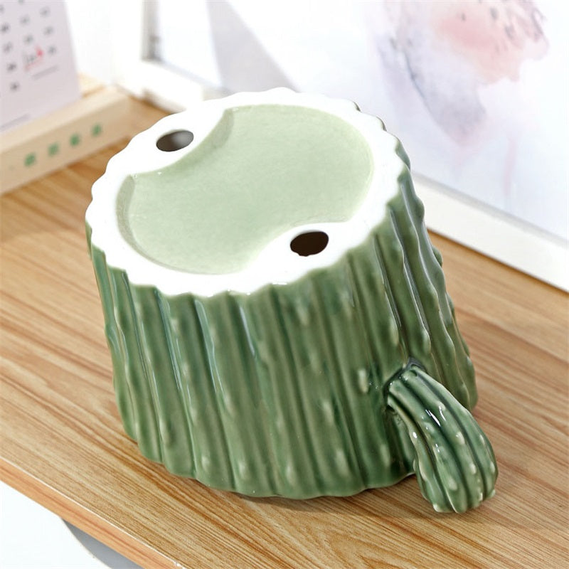 Ceramic Cactus Pet Food Bowl