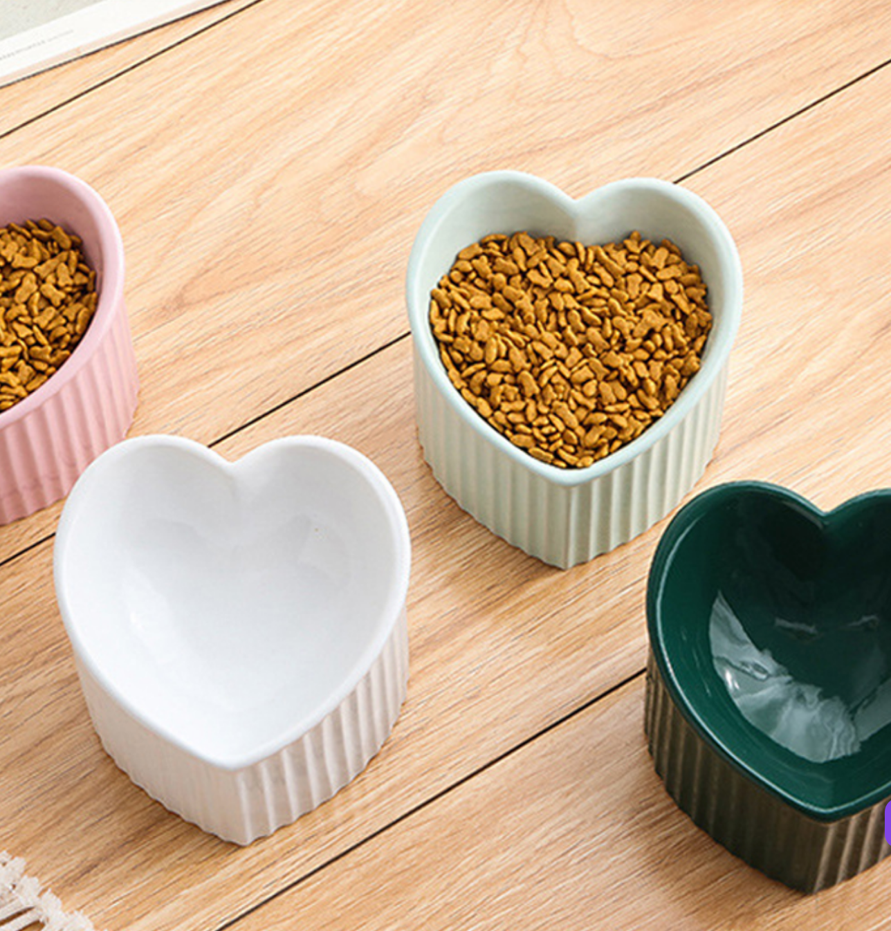 CERAMIC HEART FOOD BOWL