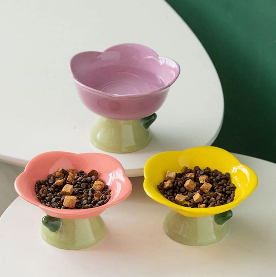 CERAMIC FLOWER FOOD BOWL